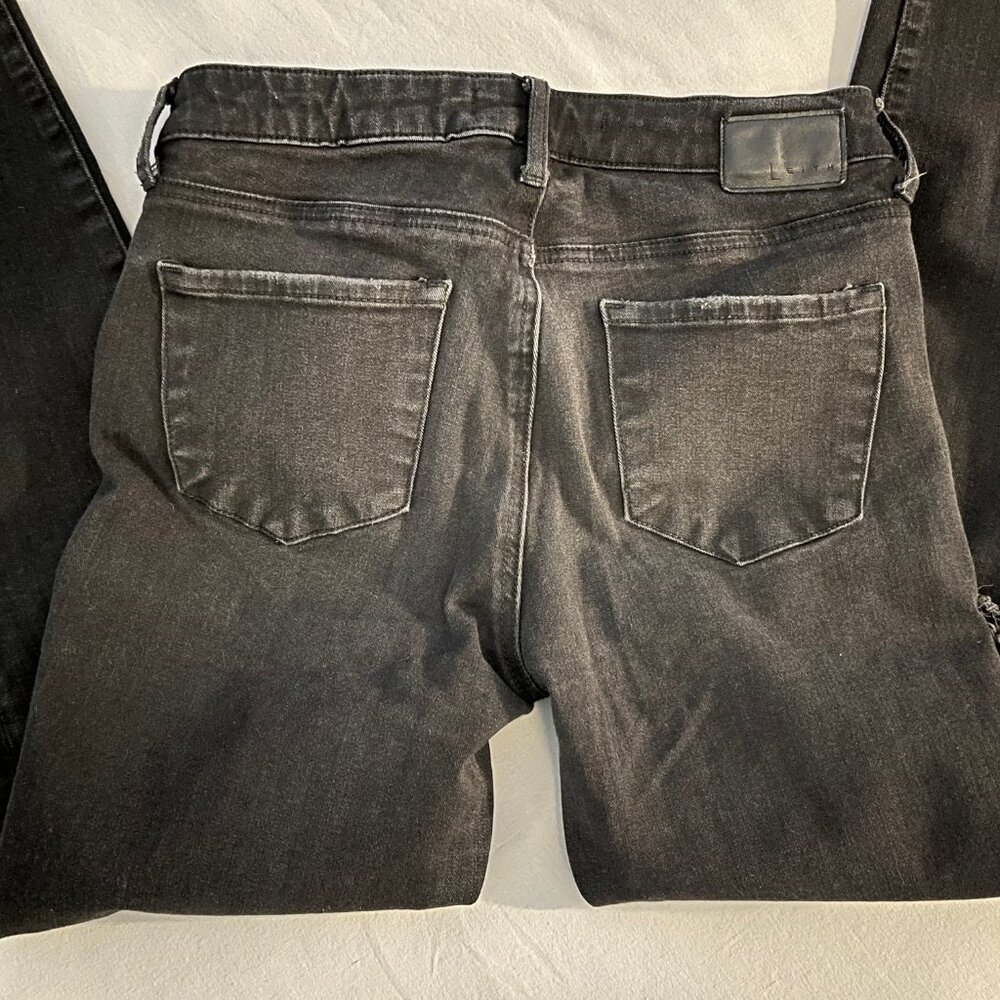 Leith Mid-Rise Skinny Jeans Black Distressed Size 27 - Picture 4 of 6